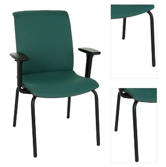 Konferenčná stolička s podrúčkami Libon 4L BT R1 - tmavozelená / čierna 3