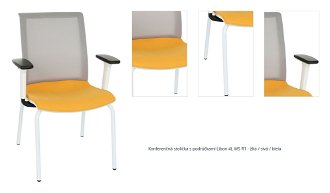 Konferenčná stolička s podrúčkami Libon 4L WS R1 - žltá / sivá / biela 1