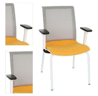 Konferenčná stolička s podrúčkami Libon 4L WS R1 - žltá / sivá / biela 4