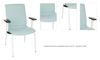 Konferenčná stolička s podrúčkami Libon 4L WT R1 - mentolová / biela 1