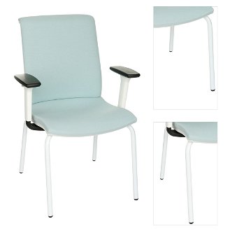 Konferenčná stolička s podrúčkami Libon 4L WT R1 - mentolová / biela 3