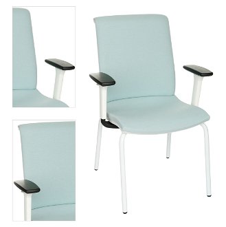 Konferenčná stolička s podrúčkami Libon 4L WT R1 - mentolová / biela 4