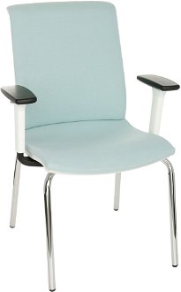 Konferenčná stolička s podrúčkami Libon 4L WT R1 - mentolová / biela / chróm 2