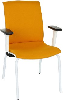 Konferenčná stolička s podrúčkami Libon 4L WT R1 - žltá / biela