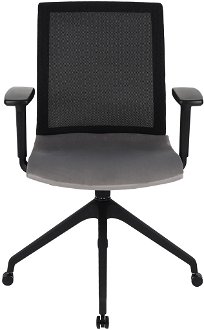 Konferenčná stolička s podrúčkami Libon Cross Roll BS R1 - tmavosivá / čierna