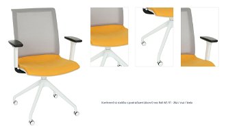 Konferenčná stolička s podrúčkami Libon Cross Roll WS R1 - žltá / sivá / biela 1