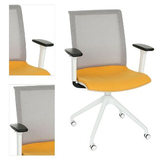 Konferenčná stolička s podrúčkami Libon Cross Roll WS R1 - žltá / sivá / biela 4