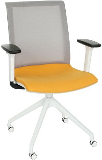 Konferenčná stolička s podrúčkami Libon Cross Roll WS R1 - žltá / sivá / biela 2