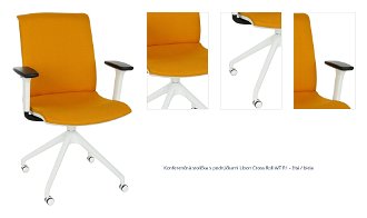 Konferenčná stolička s podrúčkami Libon Cross Roll WT R1 - žltá / biela 1