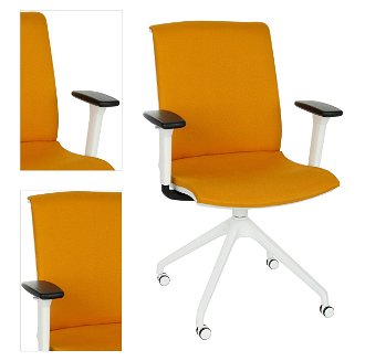 Konferenčná stolička s podrúčkami Libon Cross Roll WT R1 - žltá / biela 4