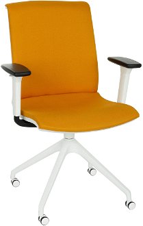 Konferenčná stolička s podrúčkami Libon Cross Roll WT R1 - žltá / biela 2