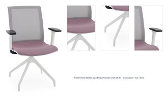 Konferenčná stolička s podrúčkami Libon Cross WS R1 - staroružová / sivá / biela 1