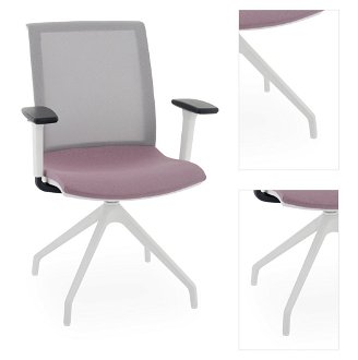 Konferenčná stolička s podrúčkami Libon Cross WS R1 - staroružová / sivá / biela 3