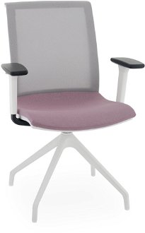 Konferenčná stolička s podrúčkami Libon Cross WS R1 - staroružová / sivá / biela 2
