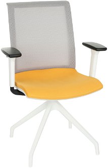 Konferenčná stolička s podrúčkami Libon Cross WS R1 - žltá / sivá / biela