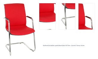 Konferenčná stolička s podrúčkami Libon V BT Arm - červená / čierna / chróm 1