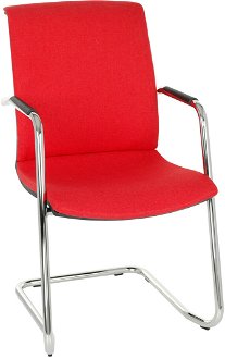 Konferenčná stolička s podrúčkami Libon V BT Arm - červená / čierna / chróm
