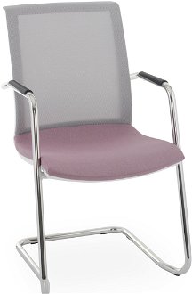 Konferenčná stolička s podrúčkami Libon V WS Arm - staroružová / sivá / biela / chróm