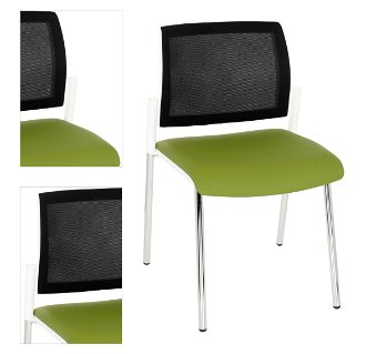 Konferenčná stolička Steny Net - zelená / čierna / biela / chróm 4