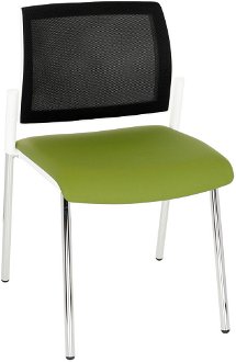 Konferenčná stolička Steny Net - zelená / čierna / biela / chróm 2