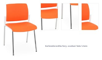 Konferenčná stolička Steny - oranžová / biela / chróm 1