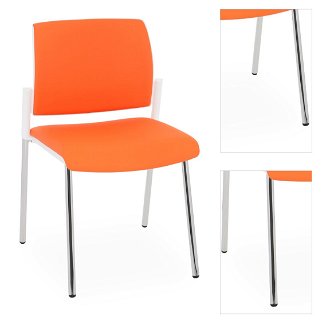 Konferenčná stolička Steny - oranžová / biela / chróm 3