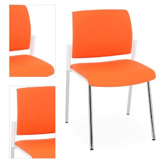 Konferenčná stolička Steny - oranžová / biela / chróm 4