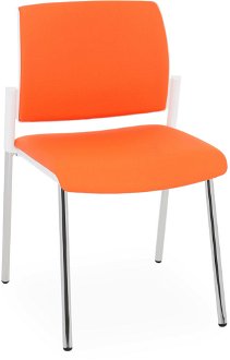 Konferenčná stolička Steny - oranžová / biela / chróm 2