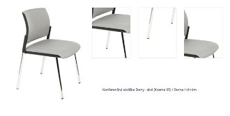 Konferenčná stolička Steny - sivá (Kosma 05) / čierna / chróm 1