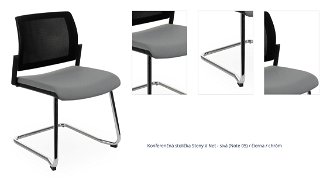 Konferenčná stolička Steny V Net - sivá (Note 05) / čierna / chróm 1