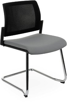 Konferenčná stolička Steny V Net - sivá (Note 05) / čierna / chróm