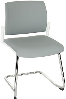Konferenčná stolička Steny V - sivá / biela / chróm