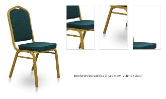 Konferenčná stolička Zina 2 New - zelená / zlatá 1