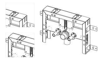 Konštrukcia pro zazdění k bidetu Tece Box 9.370.031 4
