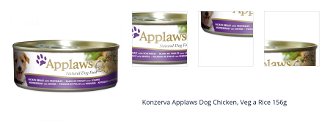 Konzerva Applaws Dog Chicken, Veg a Rice 156g 1