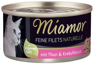 Konzerva MIAMOR Feine Filets Naturelle tuniak + krab v šťave 80g