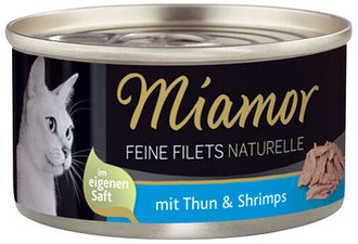 Konzerva MIAMOR Feine Filets Naturelle tuniak + krevety v šťave 80g