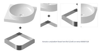 Konzola s umývadlom Ravak Yard 45x12,5x45 cm nerez X000001528 1