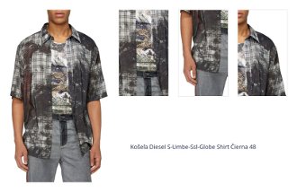 Košeľa Diesel S-Umbe-Ssl-Globe Shirt Čierna 48 1