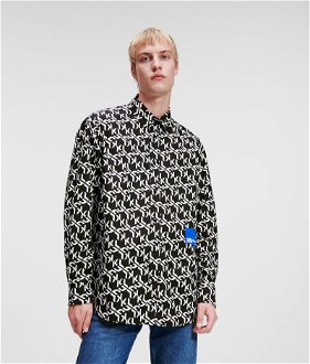 Košeľa Karl Lagerfeld Jeans Klj Monogram Aop Shirt Čierna M