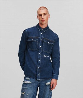 Košeľa Karl Lagerfeld Jeans Klj Regular Utlty Shirt Jacket Modrá L