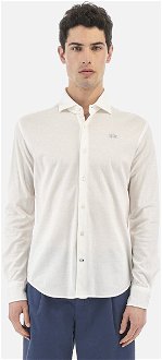 Košeľa La Martina Man L/S Shirt Cotton Silk Piqu Biela L