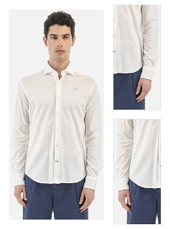 Košeľa La Martina Man L/S Shirt Cotton Silk Piqu Biela Xl 3