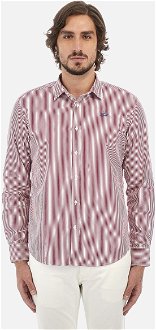 Košeľa La Martina Man L/S Shirt Striped Poplin Červená 4Xl