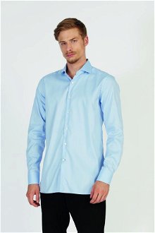 Košeľa La Martina Man Shirt Long Sleeves Wrinkle Modrá 40