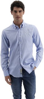 Košeľa La Martina Man Shirt Long Sleeves Wrinkle Modrá 41