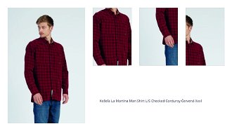Košeľa La Martina Man Shirt L/S Checked Corduroy Červená Xxxl 1