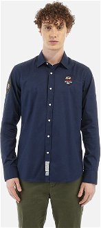 Košeľa La Martina Man Shirt L/S Cotton Twill Modrá L