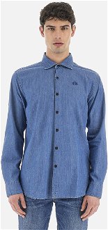 Košeľa La Martina Man Shirt L/S Light Denim Modrá 4Xl