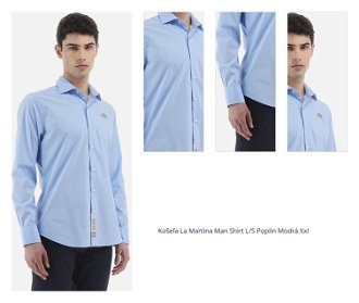 Košeľa La Martina Man Shirt L/S Poplin Modrá Xxl 1